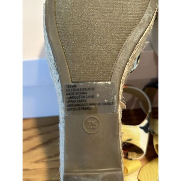 JustFab Espadrille -Wedges- Women’s Size: 7.5 - Yasmin Size-Color  Lemon - Picture 12 of 12